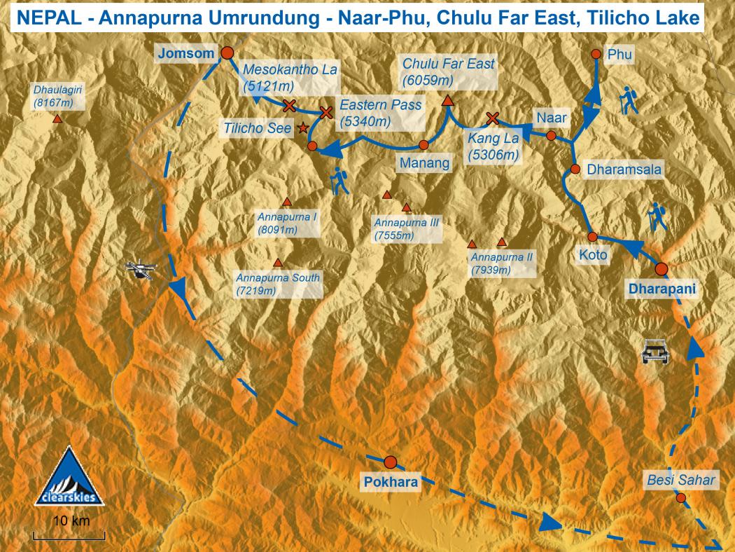 annapurna umrundung karte