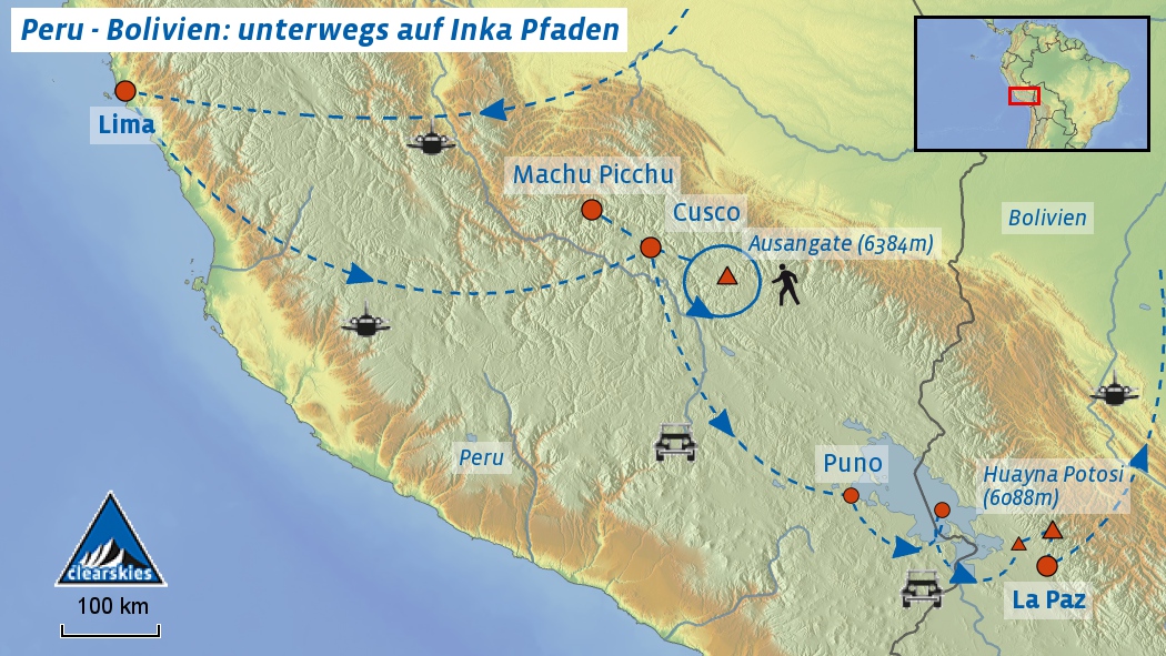 Übersichtskarte der Reise 