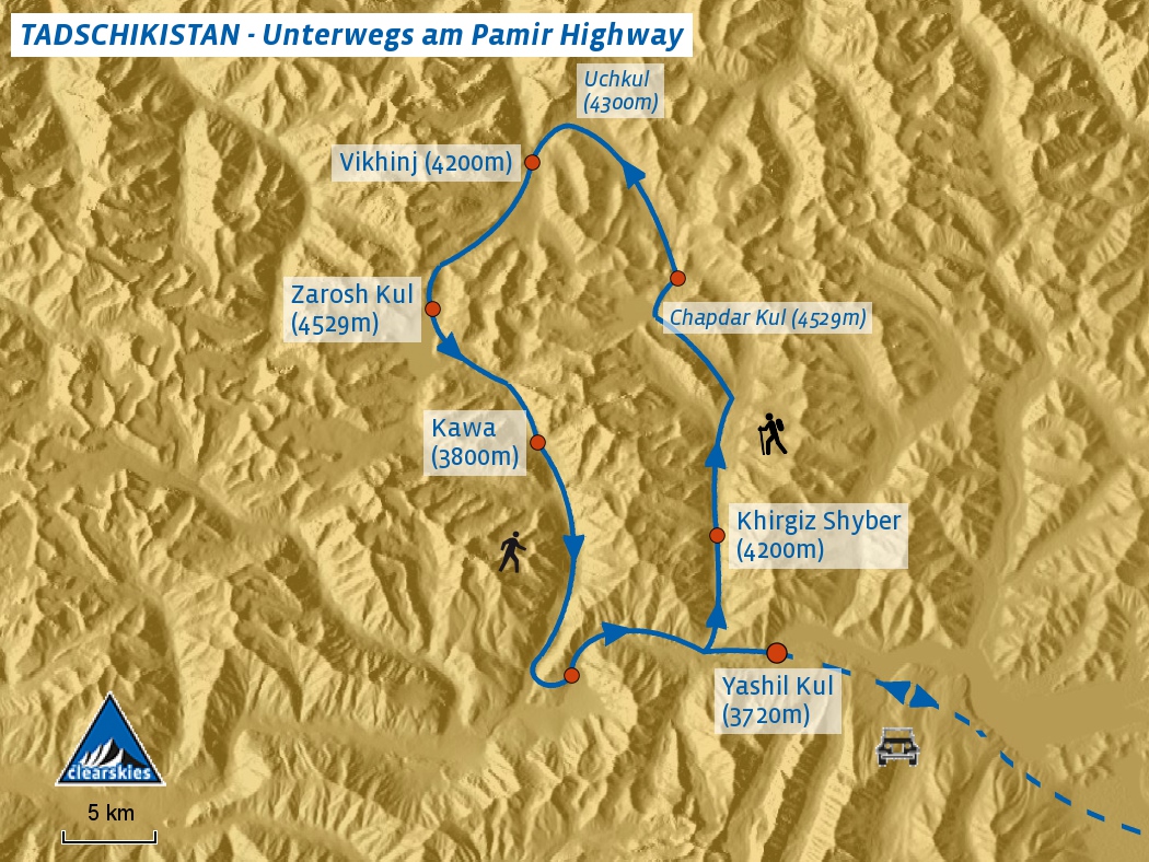 Trekking im hohen Pamir.